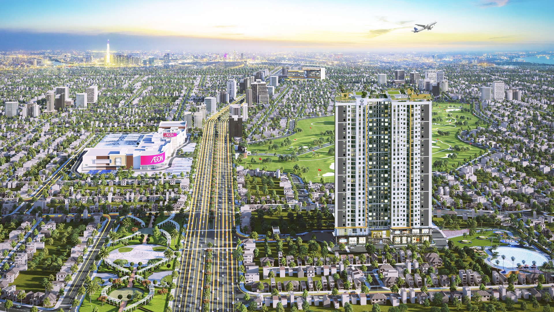 DIAMOND BOULEVARD 21 Diamond Boulevard đối diện siêu thị Aeon Mall