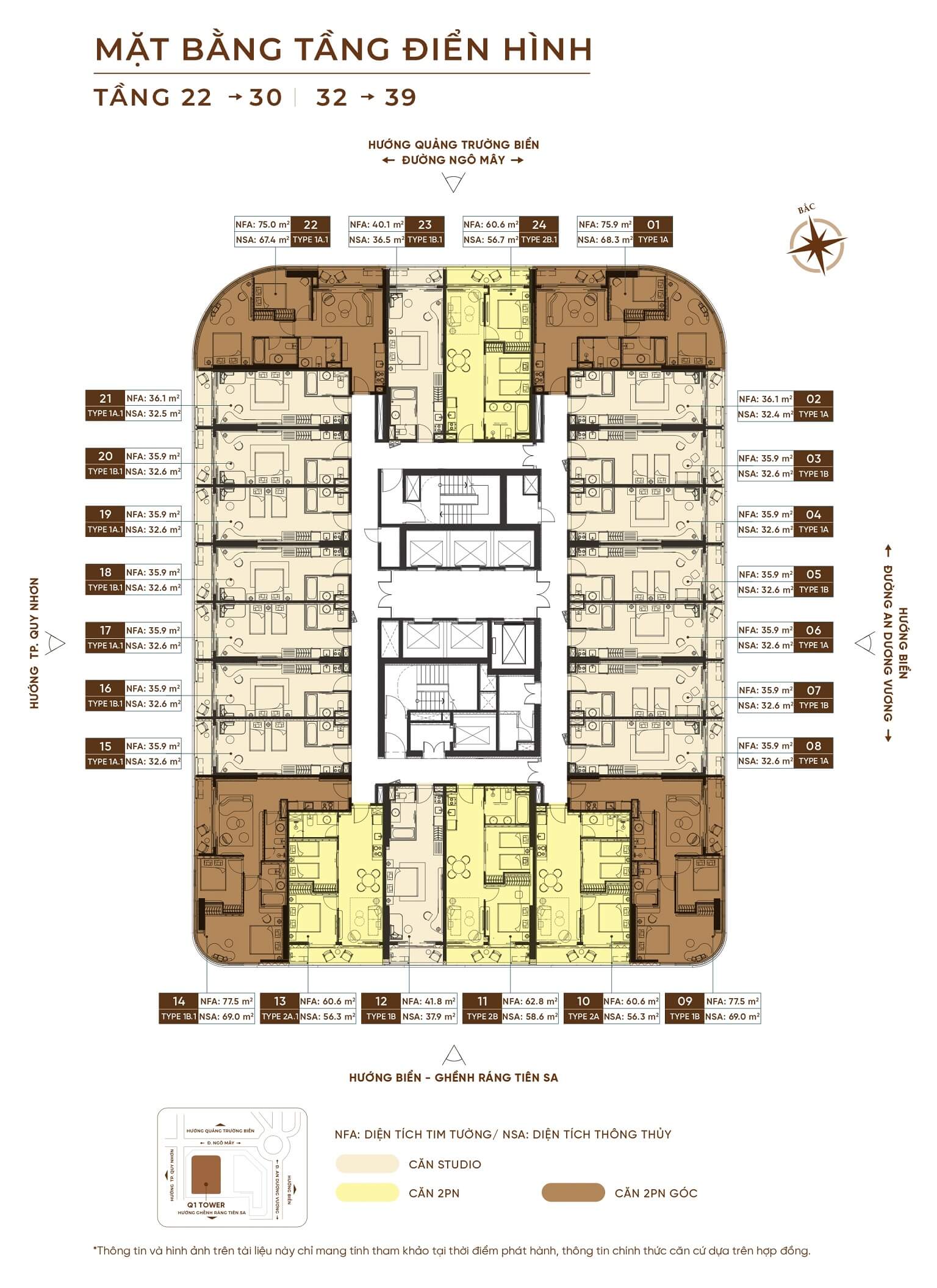 Q1 TOWER 33 Mat bang tang 22 den 30 va 32 den 39 du an Q1 Tower