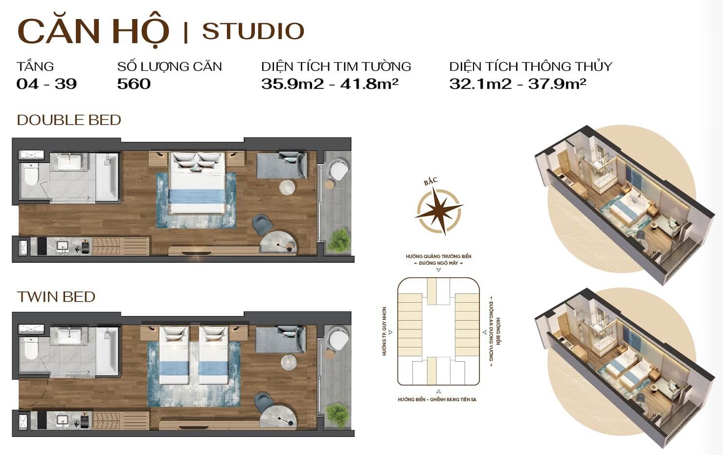 Q1 TOWER 35 Thiet ke can ho studio Q1 Tower Quy Nhon