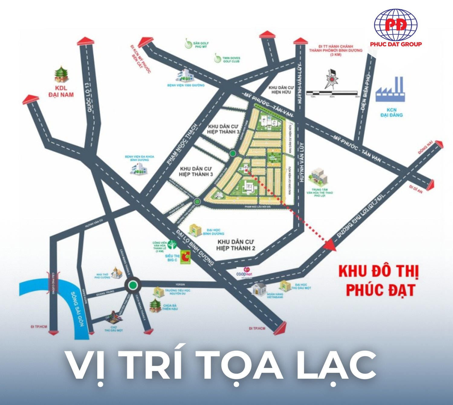 Vị trí nhà ở xã hội Phúc Đạt Tân Uyên