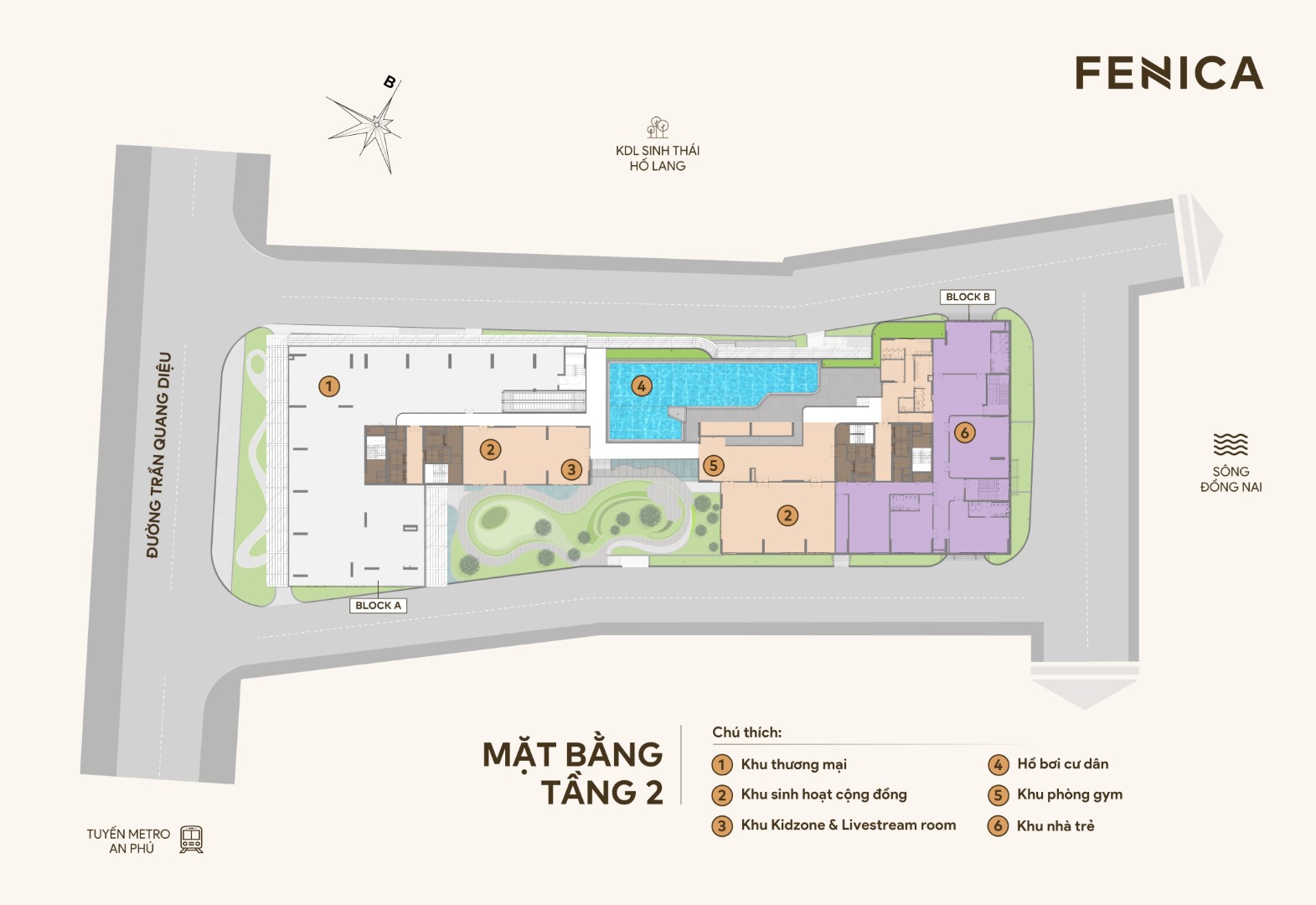 Mat bang tang 2 can ho Fenica