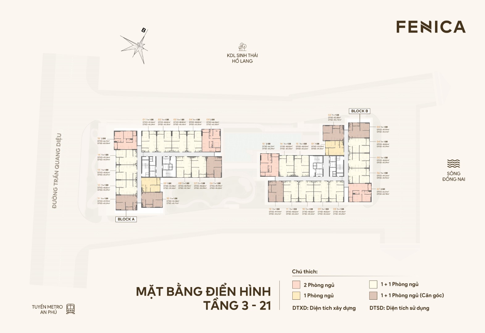 Mat bang tang 3 den 21 can ho Fenica