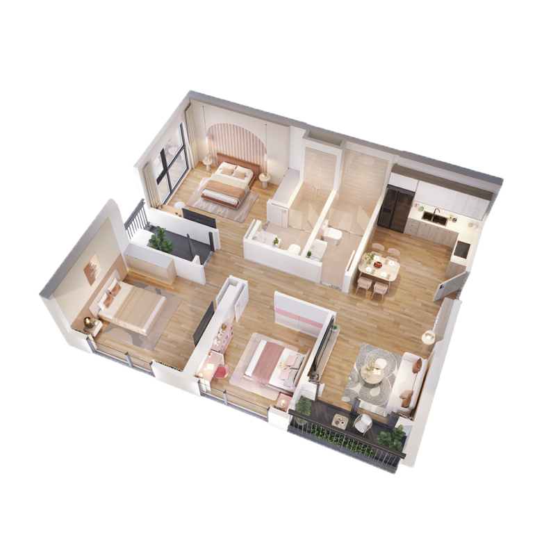 Thiết kế 3PN 104 – 158m² Palm River